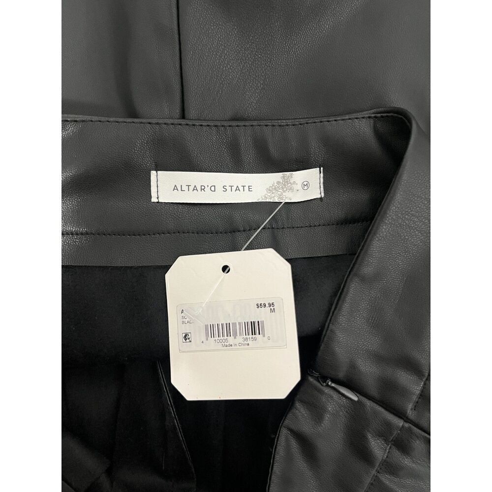 Altar'd State Faux Leather Pleated Mini Skort Size Medium Black NWT - Picture 7 of 7